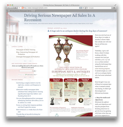 Newspaper Ad Sales blog